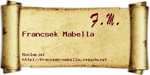 Francsek Mabella névjegykártya